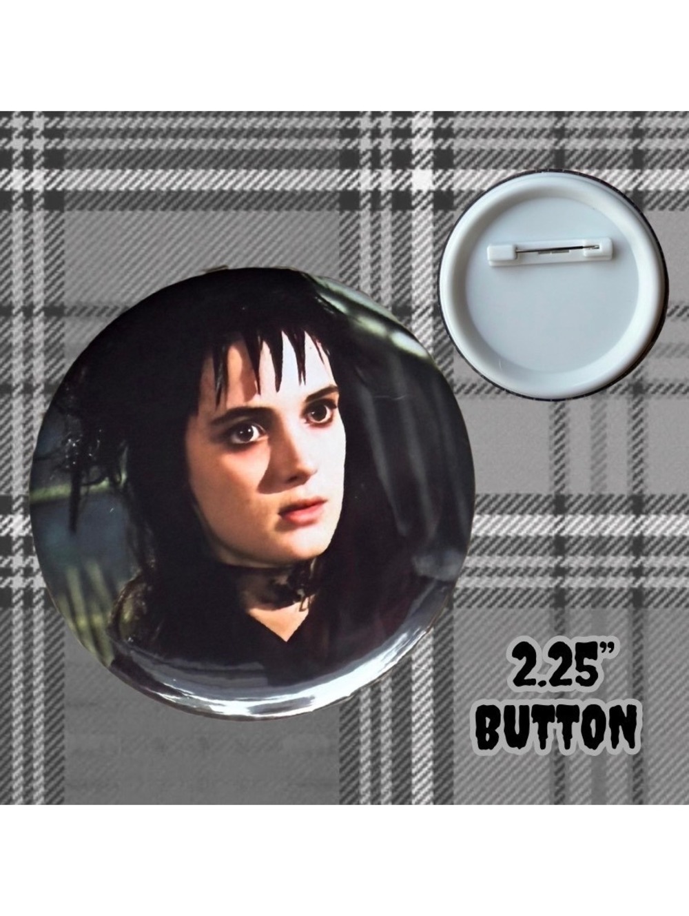Lydia Deetz Beetlejuice Inspired 2.25" Handmade Button